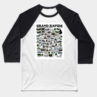 Grand Rapids Map Baseball T-Shirt